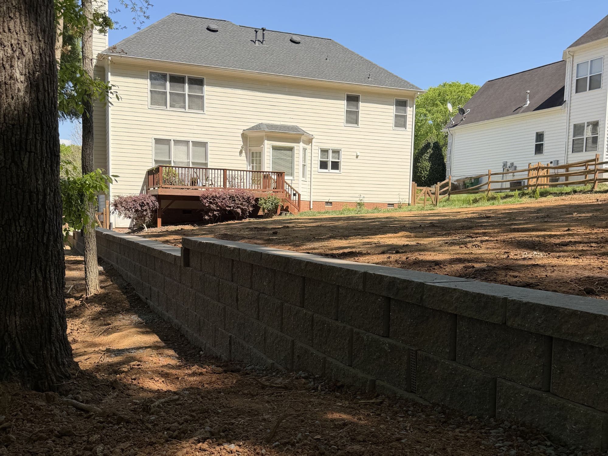 Retaining wall and grading work from the Urban Lawn & Landscape portfolio